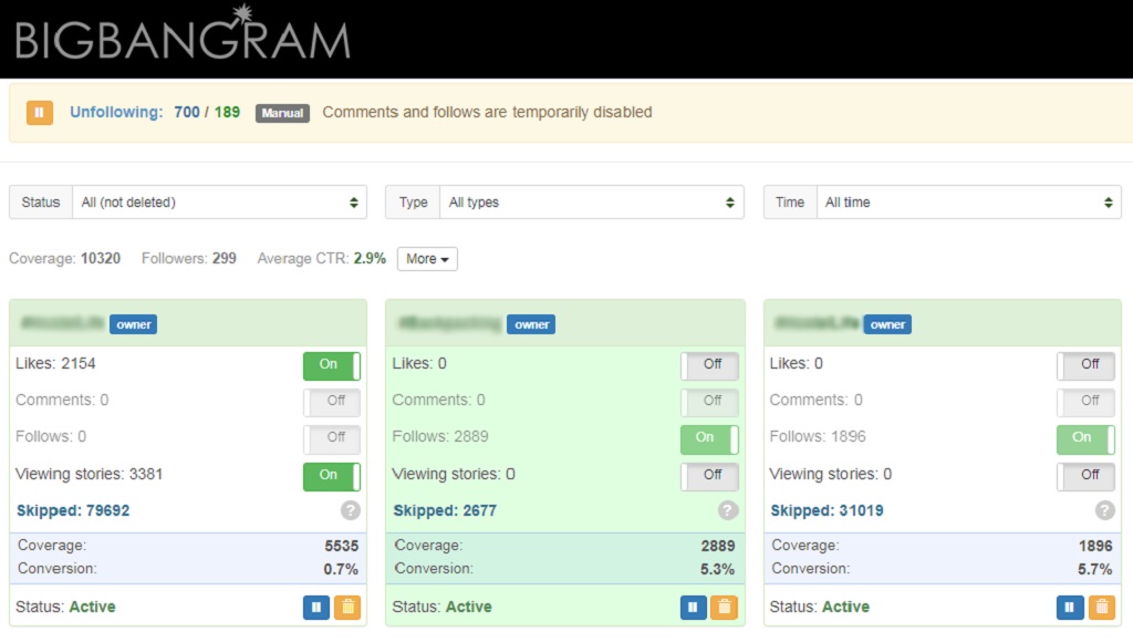 BigBangram is the top Instagram bot for gaining followers in 2018.