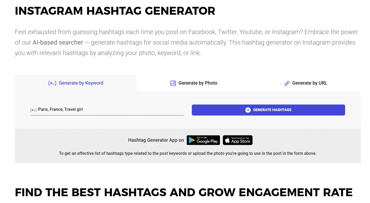 IG hashtag generator
